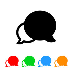 Chat bubbles icon vector talk bubble speech balloon illustration design element with four color variations