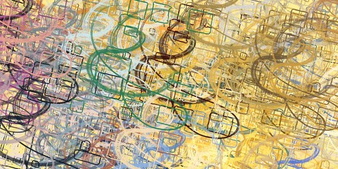 Obraz premium Crazy sketch random pattern. Chaos and variety. Modern art drawing painting. 2d illustration. Digital texture wallpaper. Artistic sketch draw backdrop material. 