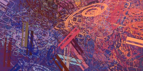 Crazy sketch random pattern. Chaos and variety. Modern art drawing painting. 2d illustration. Digital texture wallpaper. Artistic sketch draw backdrop material. 