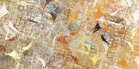 Fototapeta premium Crazy sketch random pattern. Chaos and variety. Modern art drawing painting. 2d illustration. Digital texture wallpaper. Artistic sketch draw backdrop material. 
