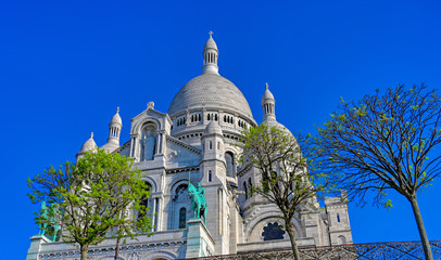 The Basilica of the Sacred Heart of Paris, commonly known as Sacré-Cœur Basilica, located in the...