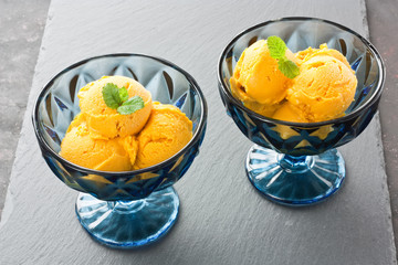 Delicious organic homemade mango ice cream