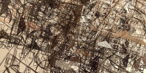 Crazy sketch random pattern. Chaos and variety. Modern art drawing painting. 2d illustration. Digital texture wallpaper. Artistic sketch draw backdrop material. 