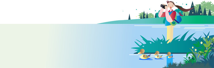 湖畔からバードウォチィング