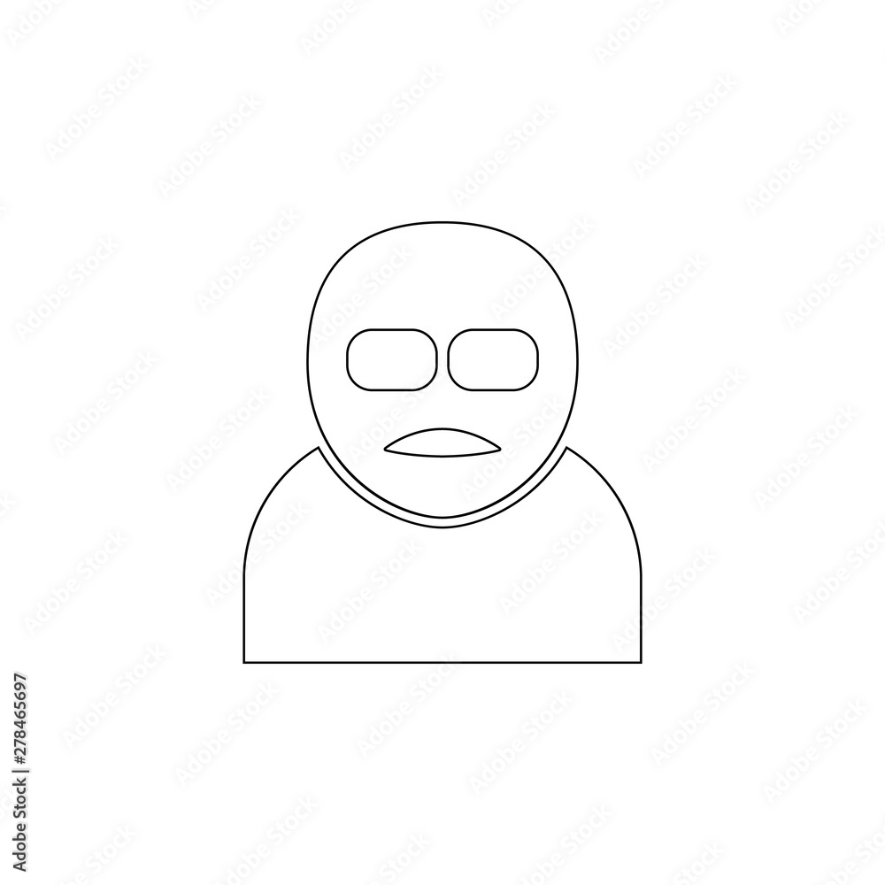 Poster terrorist icon. element of army for mobile concept and web apps icon. outline, thin line icon for we