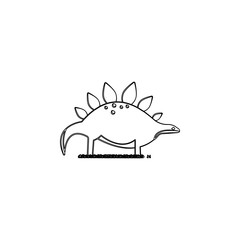 Stegosaurus cartoon icon. Element of prehistoric for mobile concept and web apps icon. Outline, thin line icon for website design and development, app development