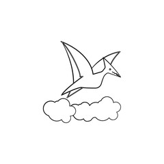 Pterodactyl cartoon icon. Element of prehistoric for mobile concept and web apps icon. Outline, thin line icon for website design and development, app development
