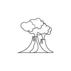 Vulcan cartoon icon. Element of prehistoric for mobile concept and web apps icon. Outline, thin line icon for website design and development, app development