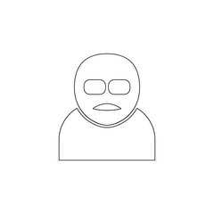 terrorist icon. Element of army for mobile concept and web apps icon. Outline, thin line icon for website design and development, app development