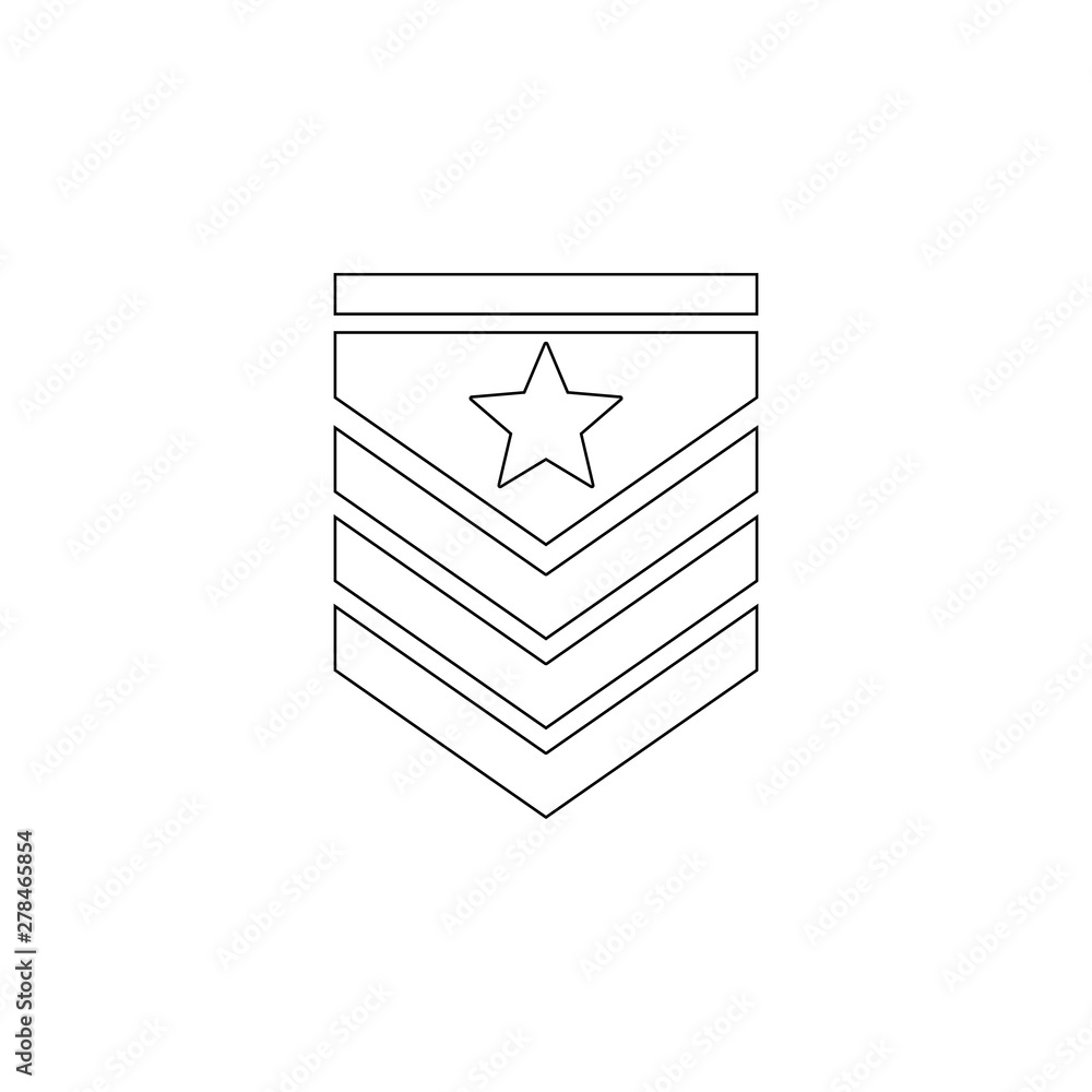 Poster military epaulettes icon. element of army for mobile concept and web apps icon. outline, thin line i
