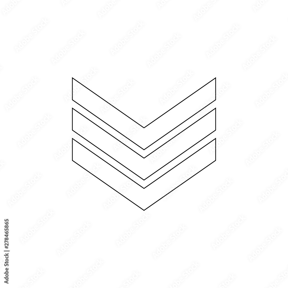 Aufkleber rank in epaulettes icon. element of army for mobile concept and web apps icon. outline, thin line ic