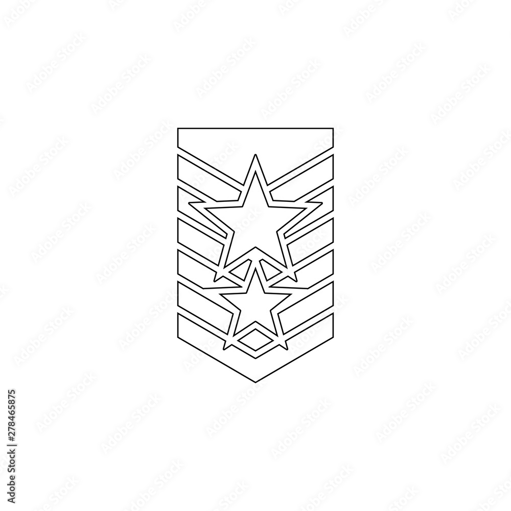 Poster military epaulettes icon. element of army for mobile concept and web apps icon. outline, thin line i