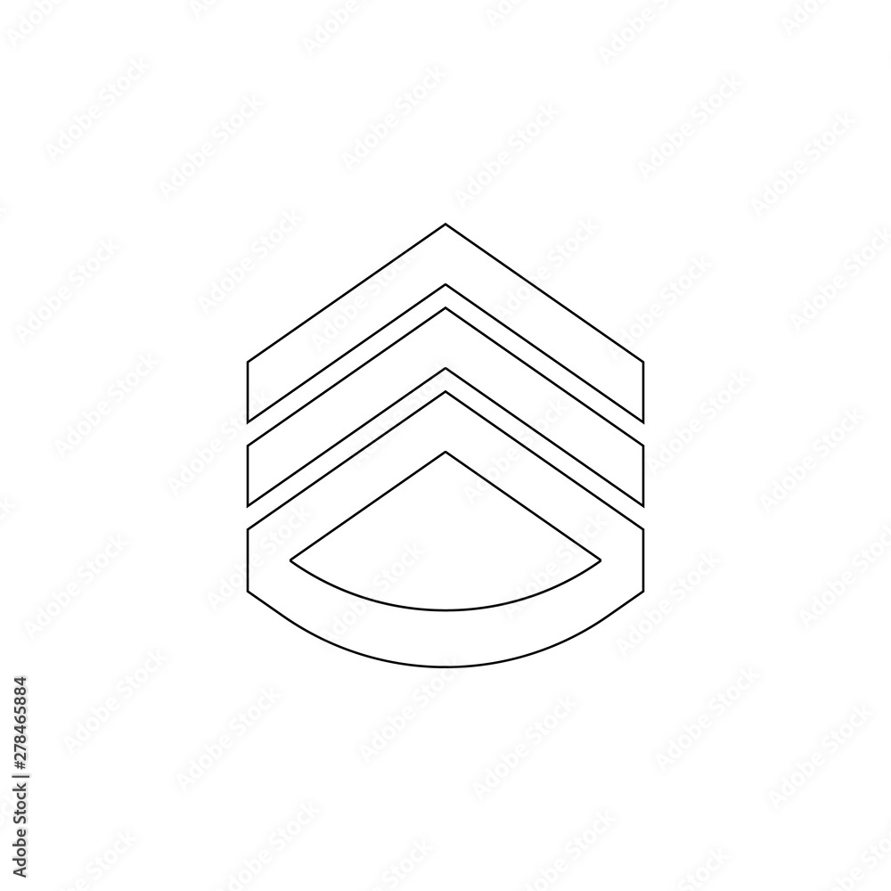 Aufkleber rank in epaulettes icon. element of army for mobile concept and web apps icon. outline, thin line ic