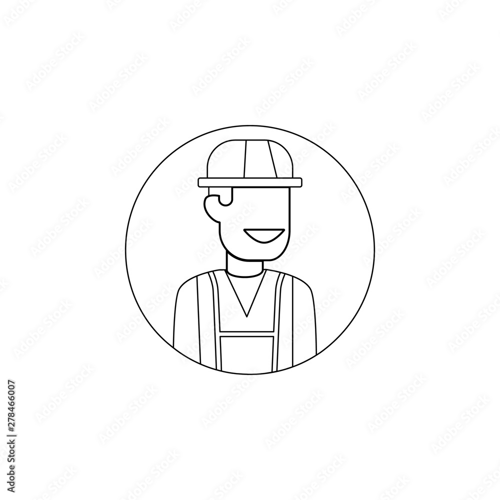 Aufkleber avatar of builder icon. element of avatar for mobile concept and web apps icon. outline, thin line i