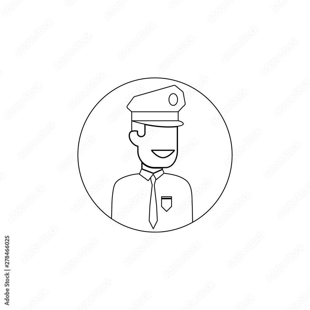 Poster avatar of policeman icon. element of avatar for mobile concept and web apps icon. outline, thin line