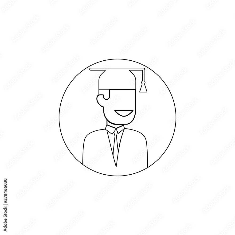 Poster avatar of student icon. element of avatar for mobile concept and web apps icon. outline, thin line i