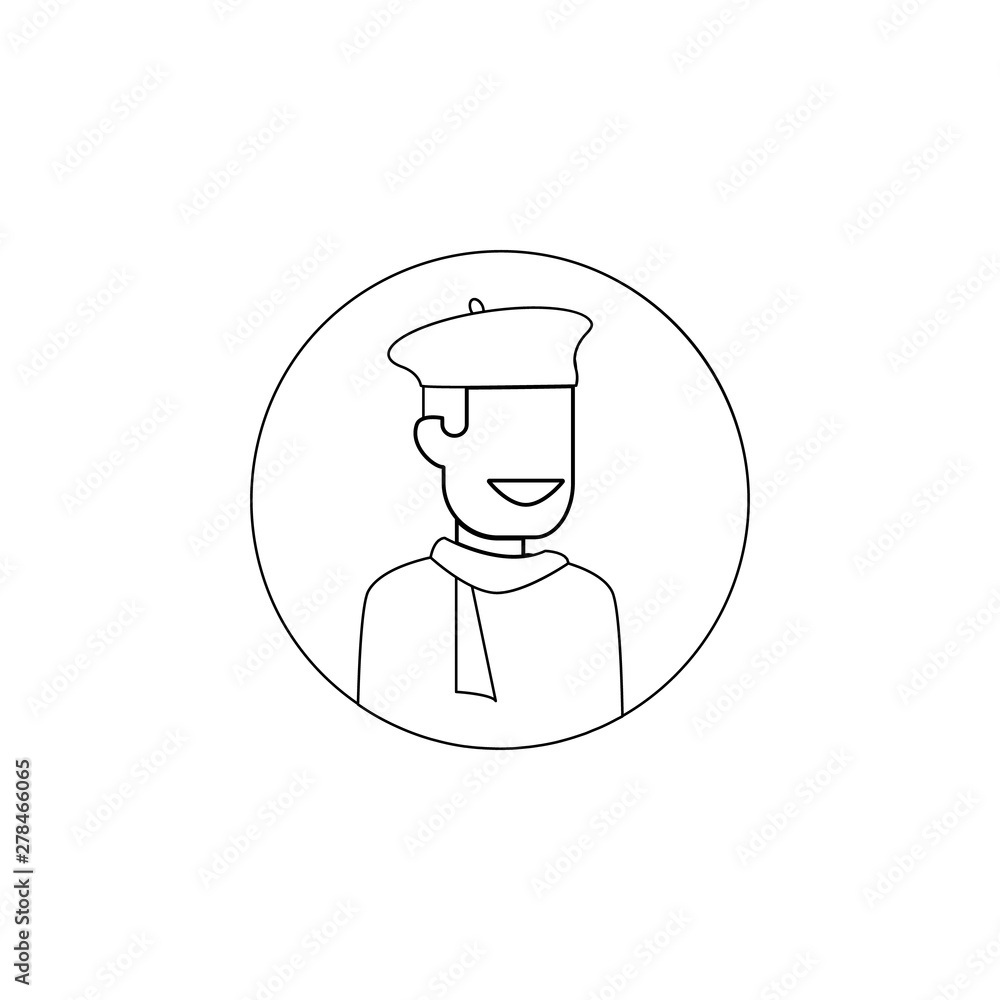 Poster avatar of artist icon. element of avatar for mobile concept and web apps icon. outline, thin line ic