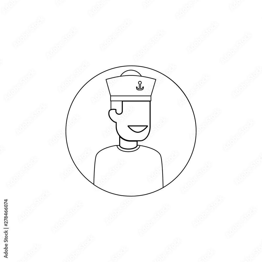 Aufkleber avatar of sailor icon. element of avatar for mobile concept and web apps icon. outline, thin line ic