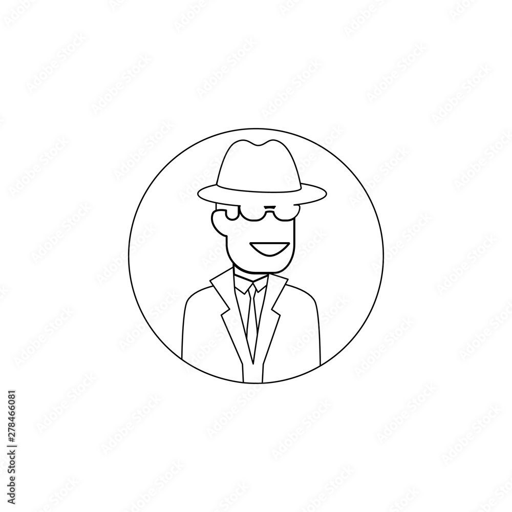 Aufkleber avatar of spy icon. element of avatar for mobile concept and web apps icon. outline, thin line icon 