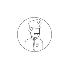 avatar of policeman icon. Element of avatar for mobile concept and web apps icon. Outline, thin line icon for website design and development, app development