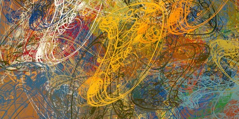 Crazy sketch random pattern. Chaos and variety. Modern art drawing painting. 2d illustration. Digital texture wallpaper. Artistic sketch draw backdrop material. 