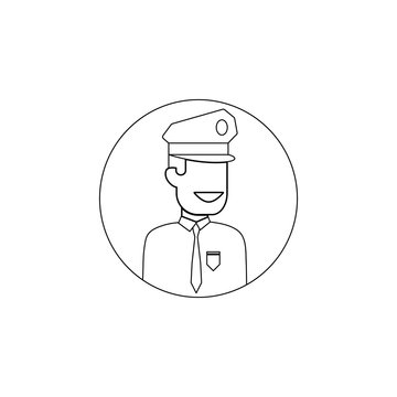 avatar of policeman icon. Element of avatar for mobile concept and web apps icon. Outline, thin line icon for website design and development, app development