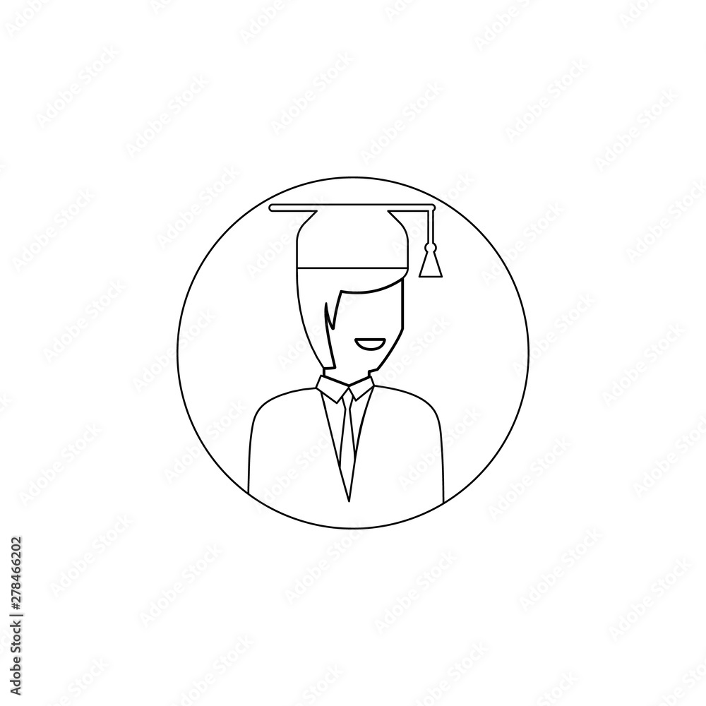 Poster avatar of student icon. element of avatar for mobile concept and web apps icon. outline, thin line i