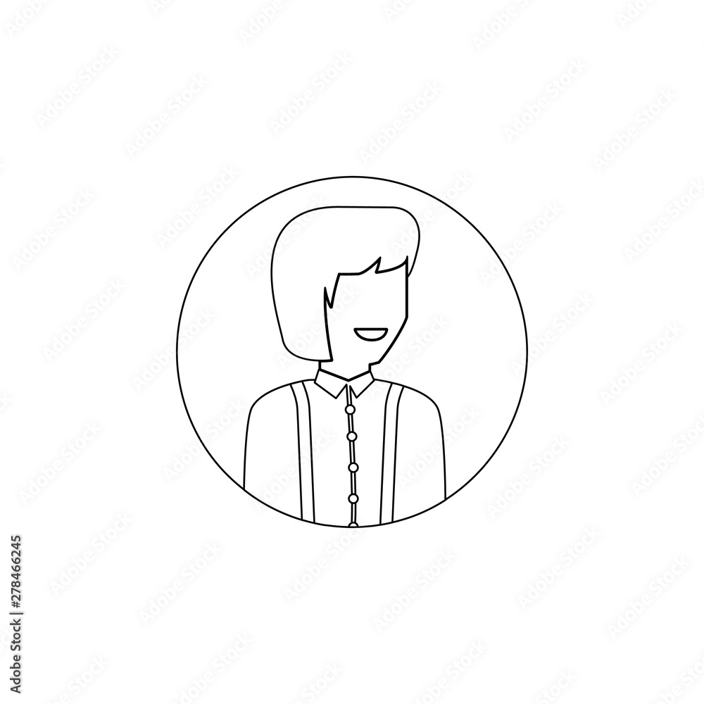 Poster avatar of waitress icon. element of avatar for mobile concept and web apps icon. outline, thin line 