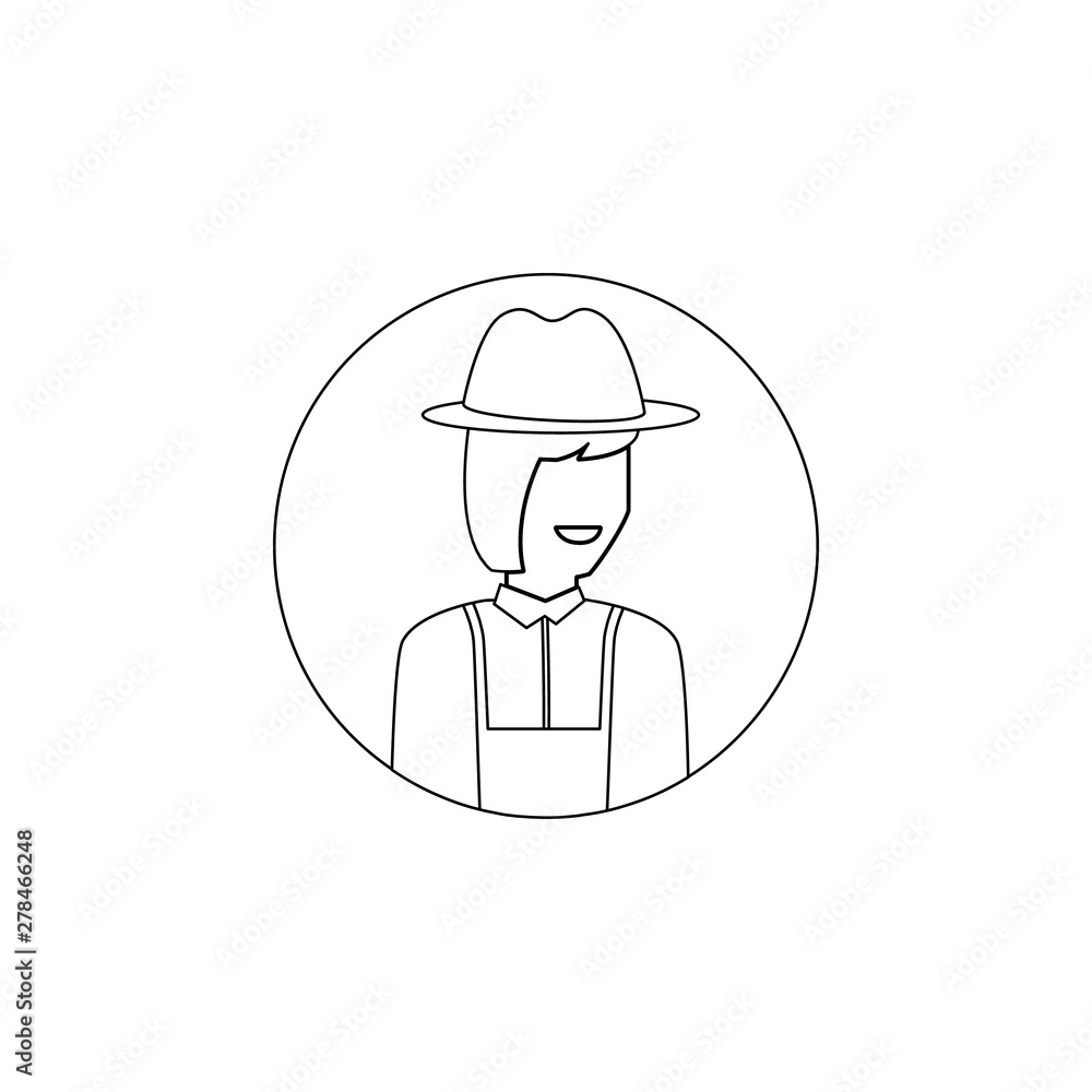 Aufkleber avatar of woman farmer icon. element of avatar for mobile concept and web apps icon. outline, thin l