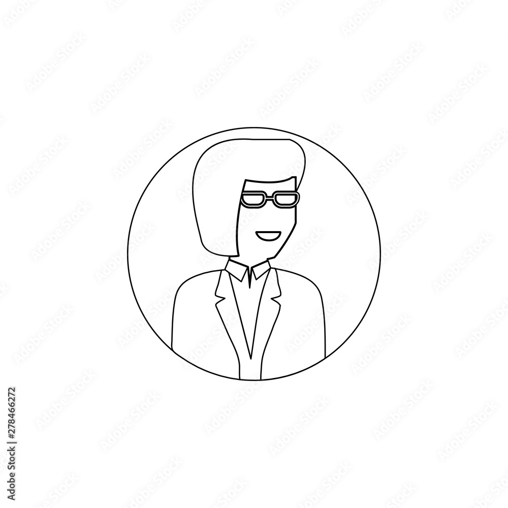 Poster avatar of teacher icon. element of avatar for mobile concept and web apps icon. outline, thin line i