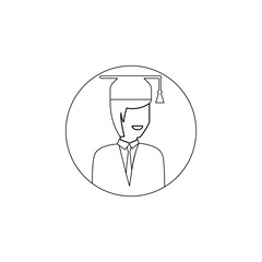 Fototapeta premium avatar of student icon. Element of avatar for mobile concept and web apps icon. Outline, thin line icon for website design and development, app development
