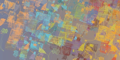 Crazy sketch random pattern. Chaos and variety. Modern art drawing painting. 2d illustration. Digital texture wallpaper. Artistic sketch draw backdrop material.