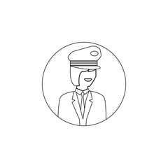 avatar of woman pilot icon. Element of avatar for mobile concept and web apps icon. Outline, thin line icon for website design and development, app development