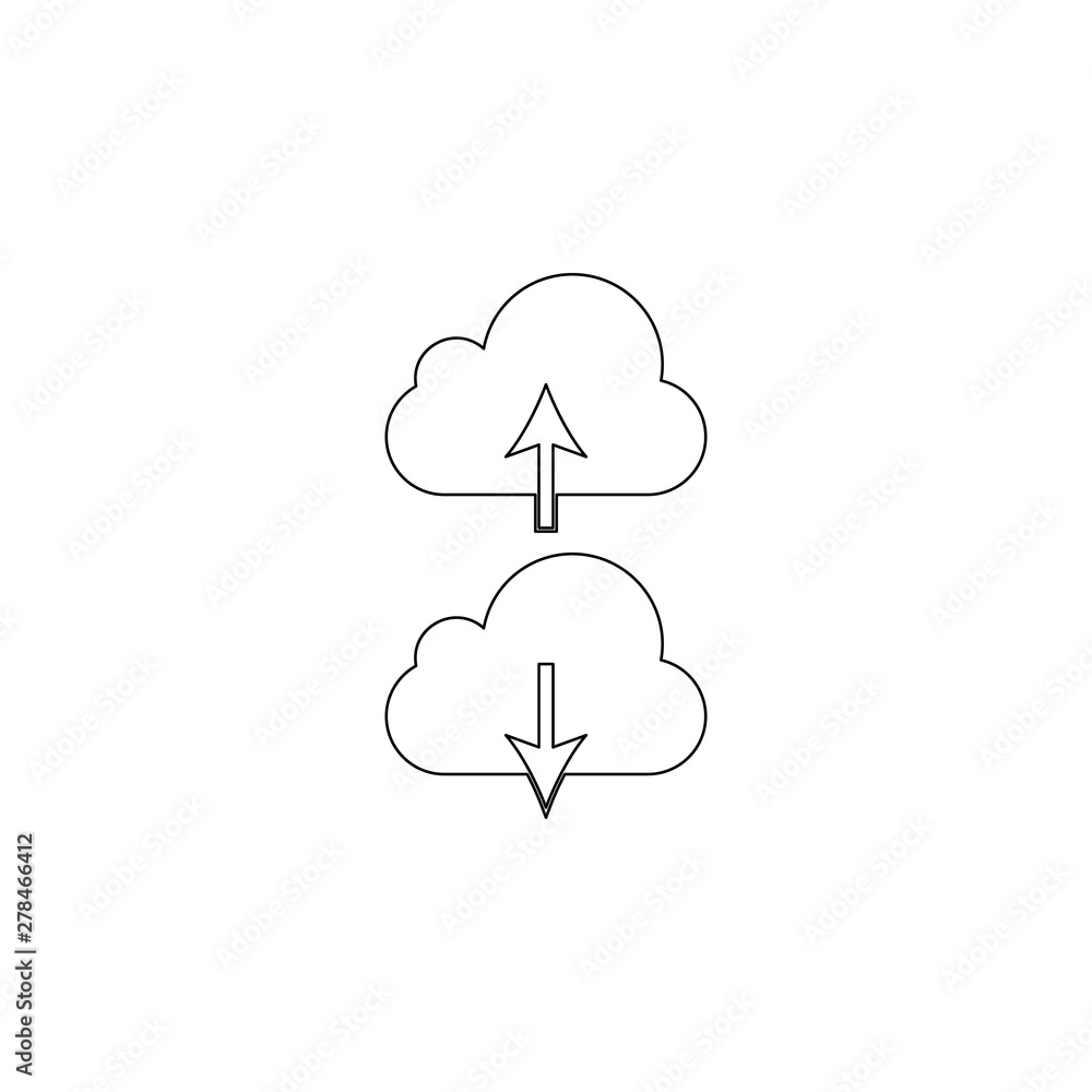Poster colored upload download cloud icon. element of web for mobile concept and web apps icon. outline, th