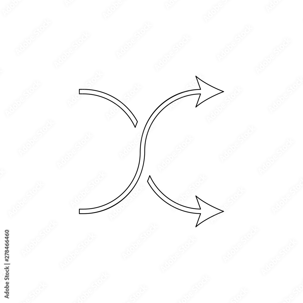 Poster colored way arrows icon. element of web for mobile concept and web apps icon. outline, thin line ico
