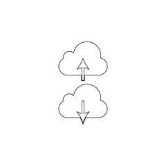 Colored upload download cloud icon. Element of web for mobile concept and web apps icon. Outline, thin line icon for website design and development, app development