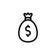 flat line money bag icon symbol sign, logo template, vector, eps 10