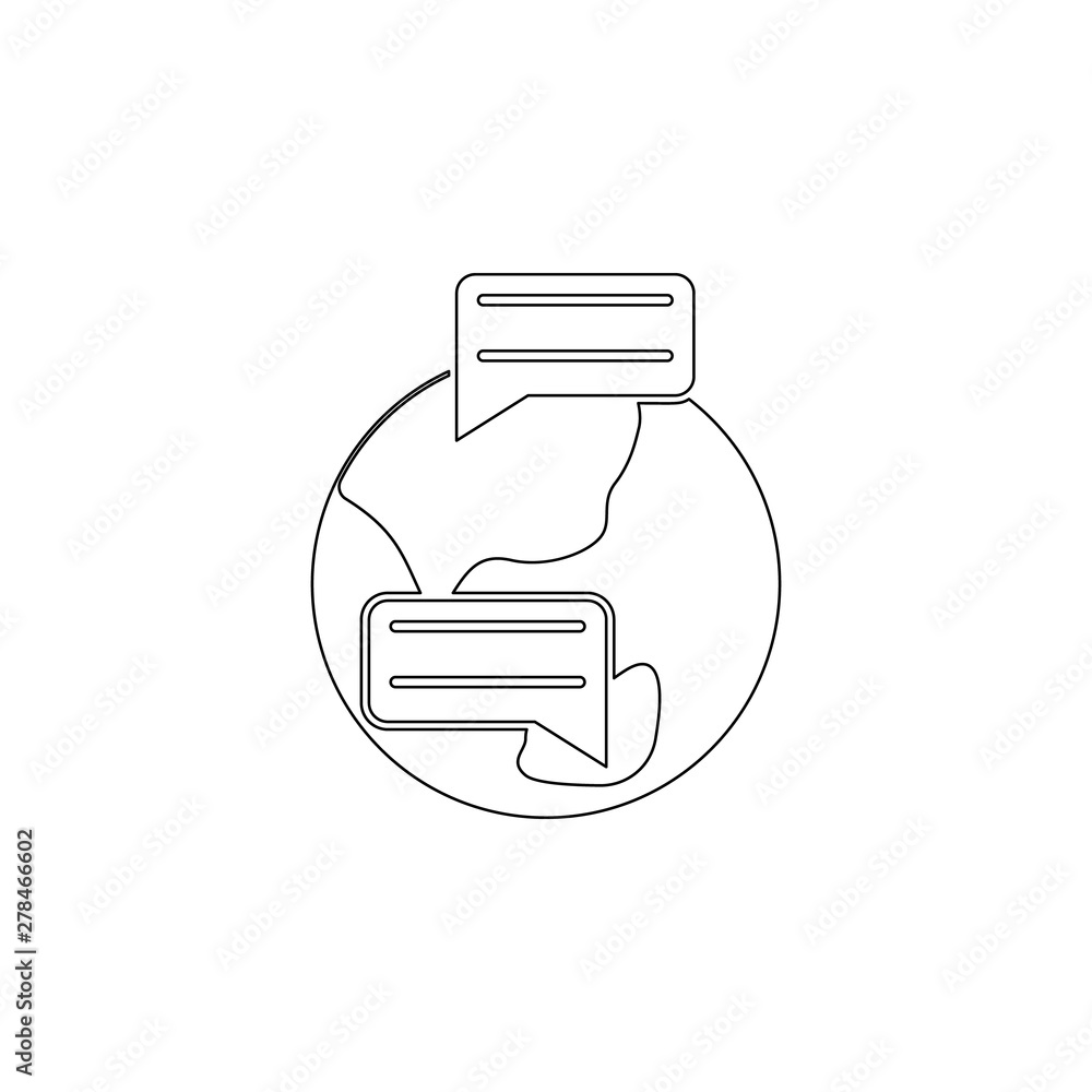 Poster colored connection people icon. element of web for mobile concept and web apps icon. outline, thin l