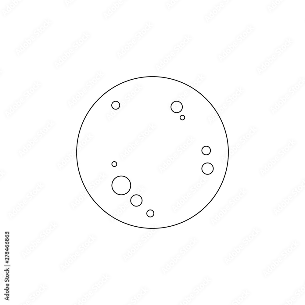 Poster moon icon. element of space for mobile concept and web apps icon. outline, thin line icon for websit