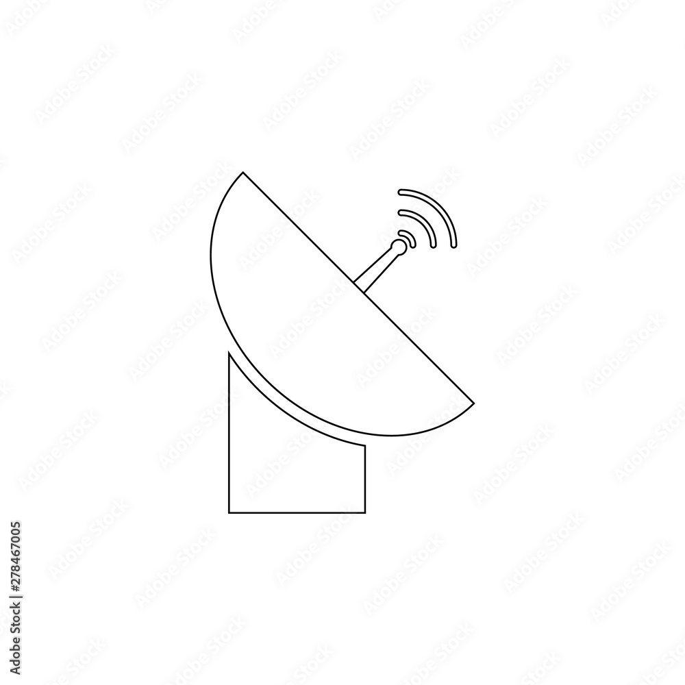 Poster satellite dish icon. element of space for mobile concept and web apps icon. outline, thin line icon 