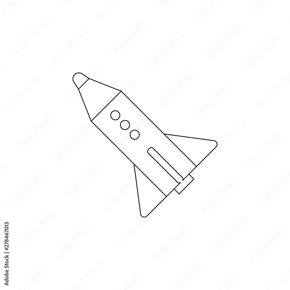 Aufkleber rocket icon. element of space for mobile concept and web apps icon. outline, thin line icon for webs