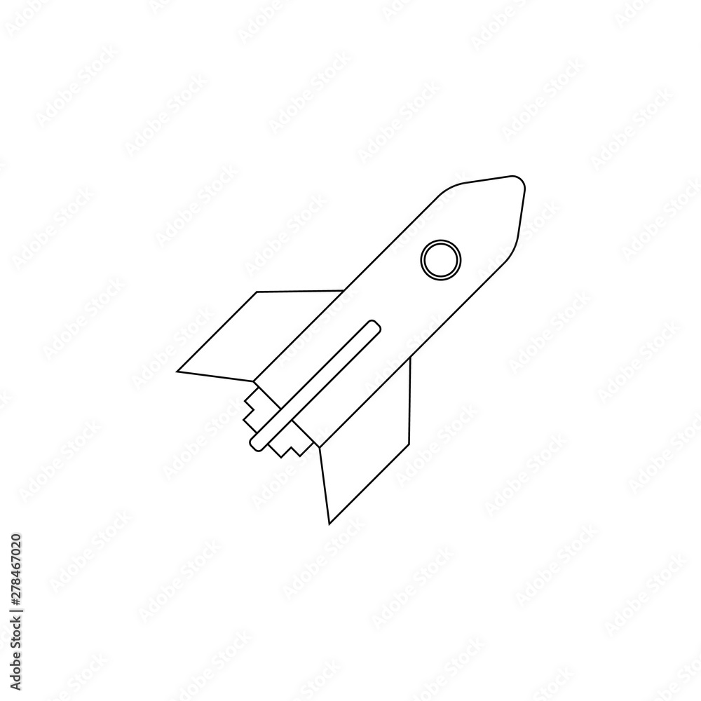 Aufkleber rocket icon. element of space for mobile concept and web apps icon. outline, thin line icon for webs