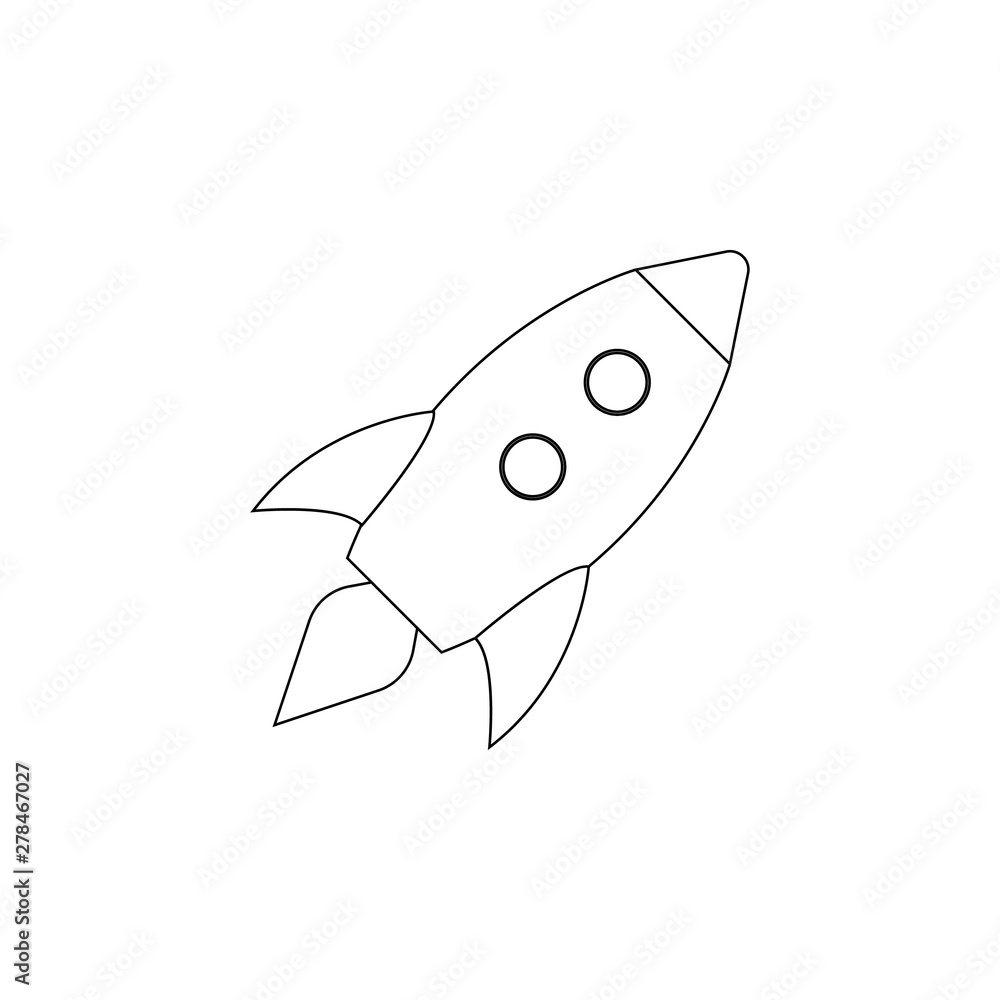 Aufkleber rocket icon. element of space for mobile concept and web apps icon. outline, thin line icon for webs