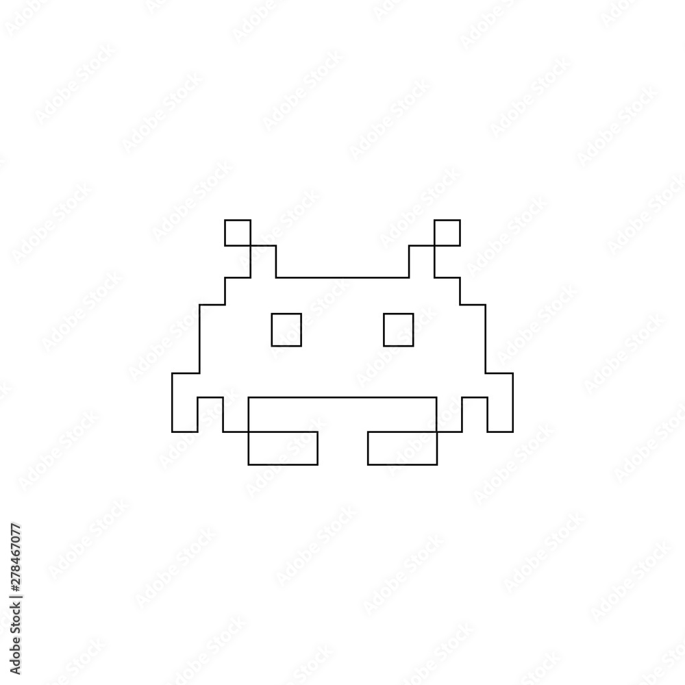 Aufkleber pixel figure icon. element of space for mobile concept and web apps icon. outline, thin line icon fo