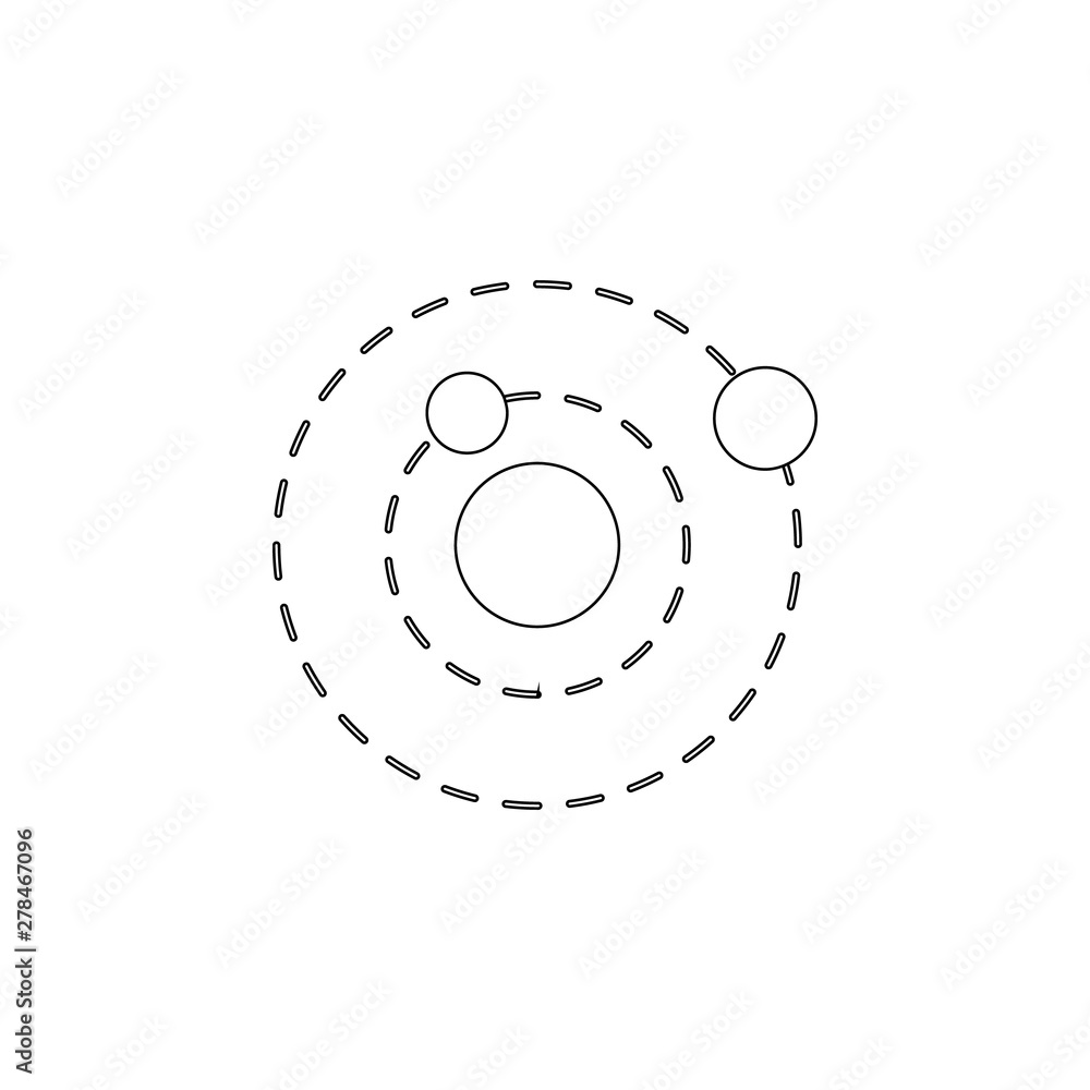 Aufkleber solar system icon. element of space for mobile concept and web apps icon. outline, thin line icon fo