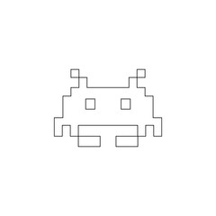 pixel figure icon. Element of space for mobile concept and web apps icon. Outline, thin line icon for website design and development, app development