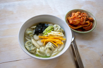 Korean Food Rice Cake and Dumpling Soup