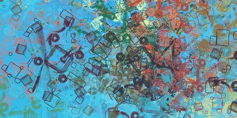 Crazy sketch random pattern. Chaos and variety. Modern art drawing painting. 2d illustration. Digital texture wallpaper. Artistic sketch draw backdrop material. 