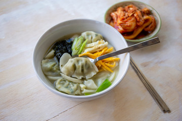 Korean Food Rice Cake and Dumpling Soup