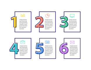 Vector Infographic label design template with icons and 6 options or steps. Can be used for process diagram, presentations, workflow layout, banner, flow chart, info graph - Vector